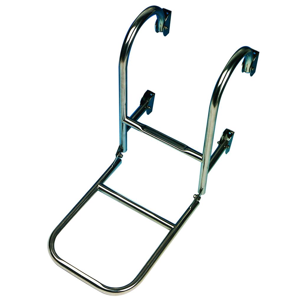 NIRO Badeleiter  3-Stufen  zur Festmontage auf Deck  Abm. ausgeklappt 260x780mm  Rohr Ø20mm
