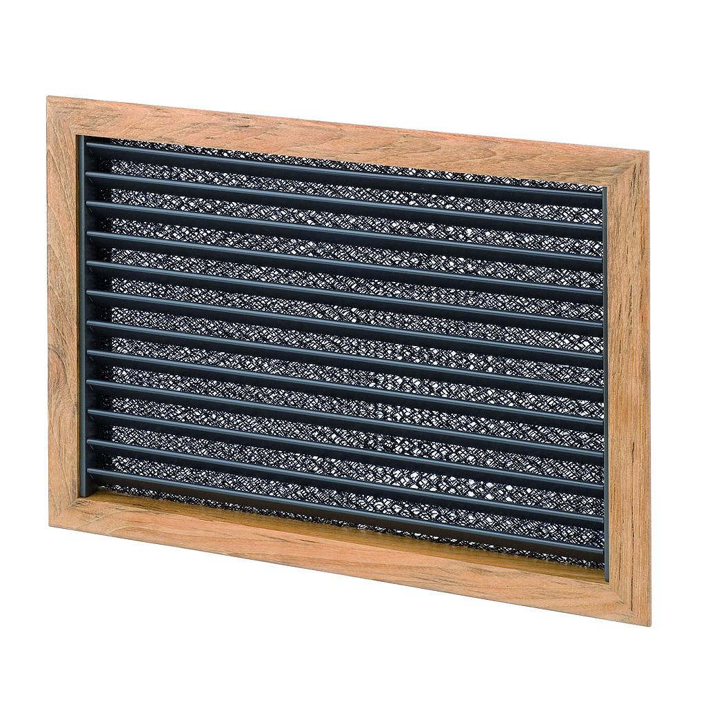 Teak luchtinlaatrooster met filter 305 x 305mm