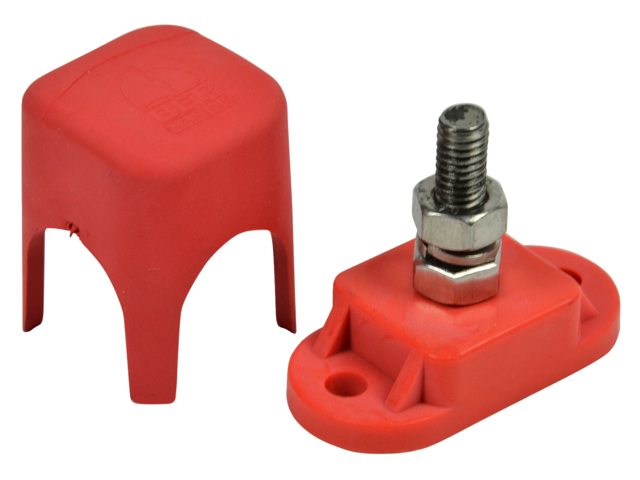 BEP Power-Klemme 6mm Bolzen rot