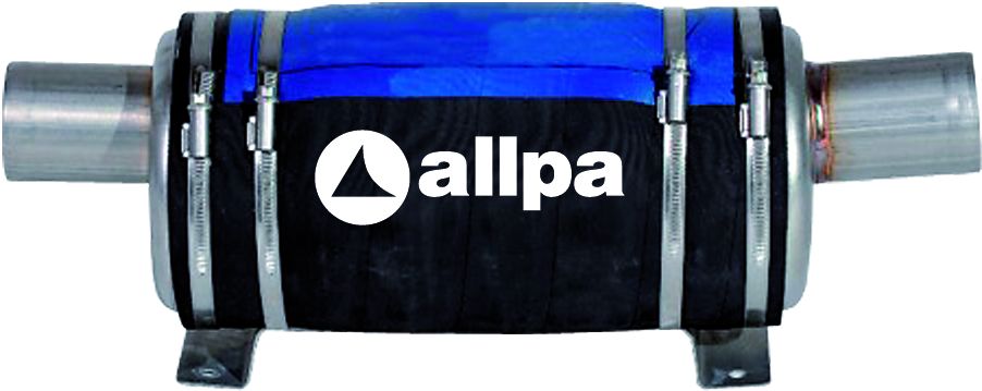 Waterlock/Silencer  550x265mm  Slangaansluiting:127mm (5")  In 45°- Out 90° up