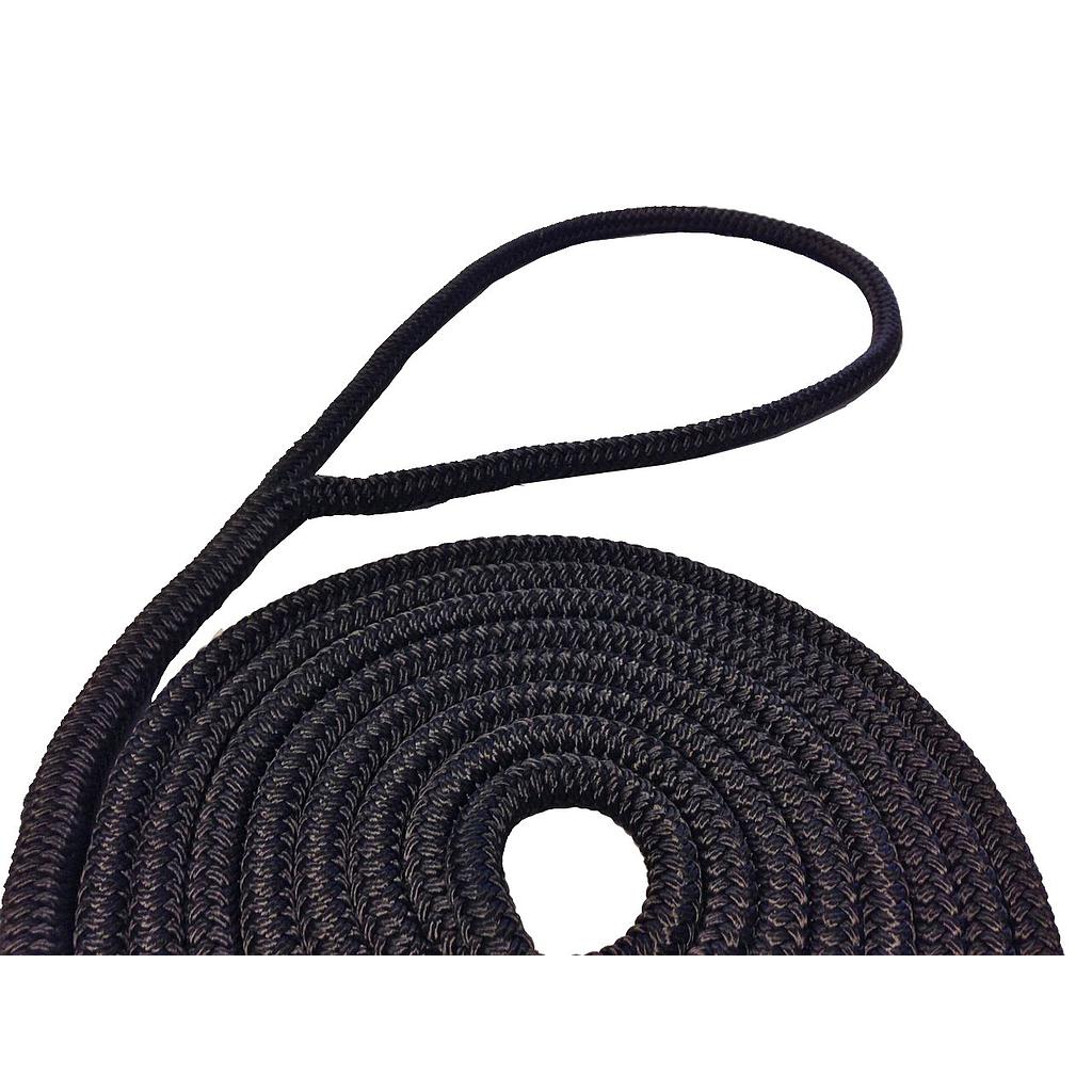 Fenderleinen Handgearbeitet T16 + Spleiß  schwarz  Ø8mm