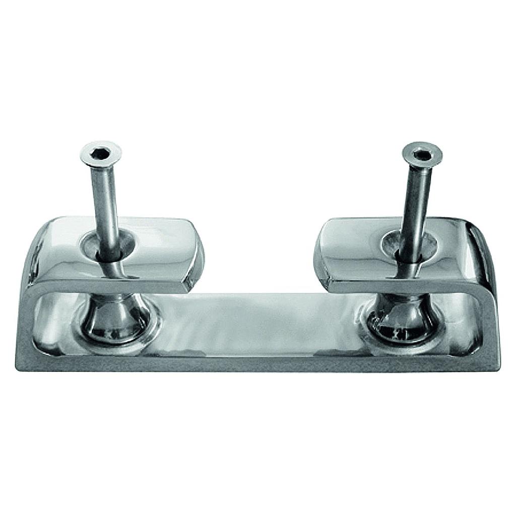 NIRO Lippklampe mit Leitrollen  Abm. 40x205x55mm ( lxbxh )  Leine Ø16-22mm