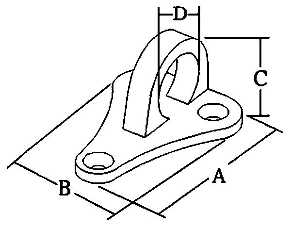 NIRO Fenderaugen  A=50mm  B=34mm  C=29mm ( pro Paar ) ( max. Tau Ø17mm )