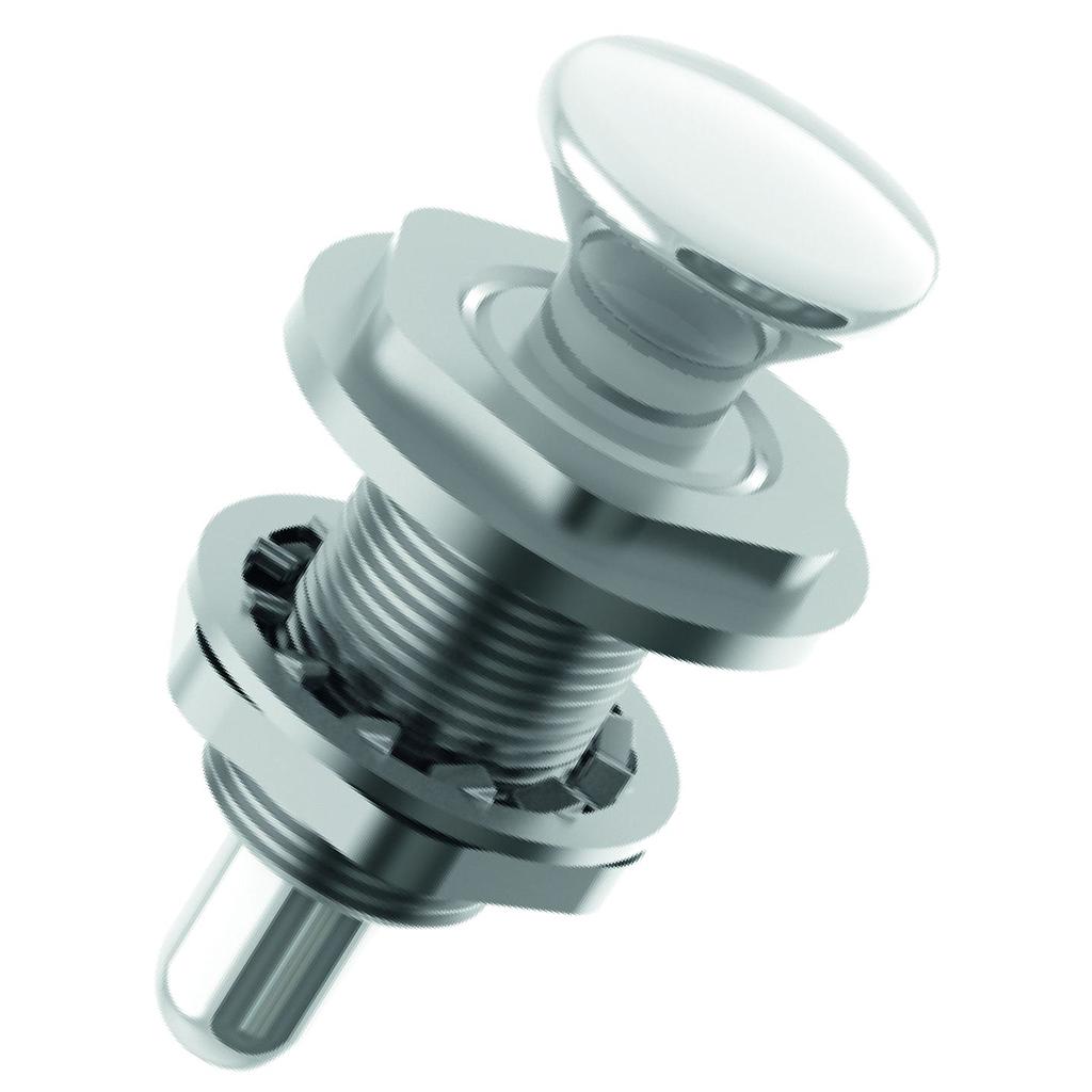 NIRO Drucksnappe für aufwärts scharnierende Deckel  A=9 5  B=56 5mm  C=28mm  D=13mm