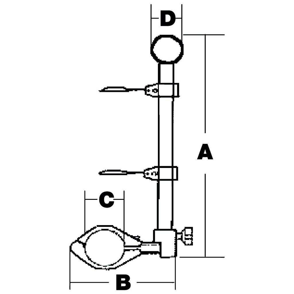 Flaggenstock-Halter für Relingsmontage Ø 25 mm Reling
