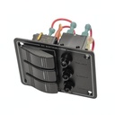 Recmar BS8374 wassergeschütztes 3-fach DC-Schaltpanel, schwarz, 12/24 V
